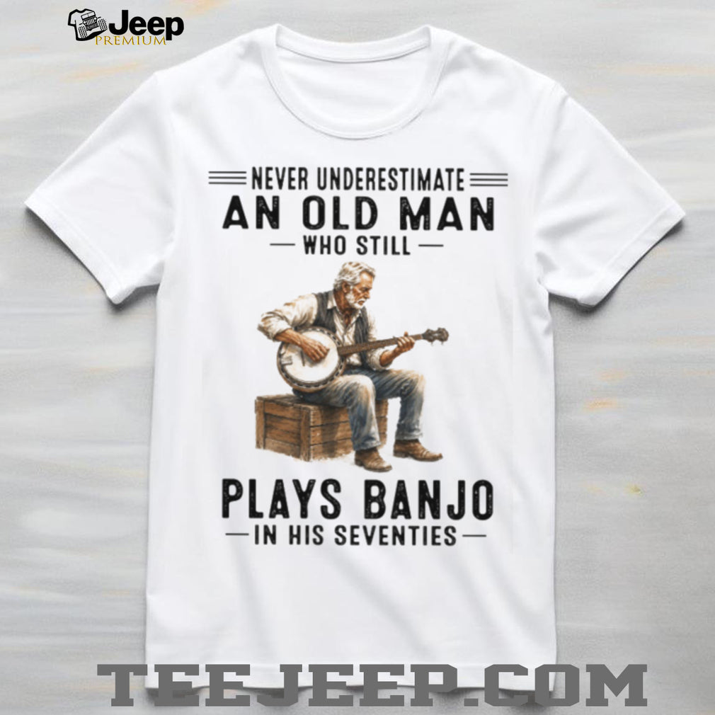 Acoustic Banjo Player Bluegrass Country Music Seventies Birthday Old Man Vintage Gift Shirt