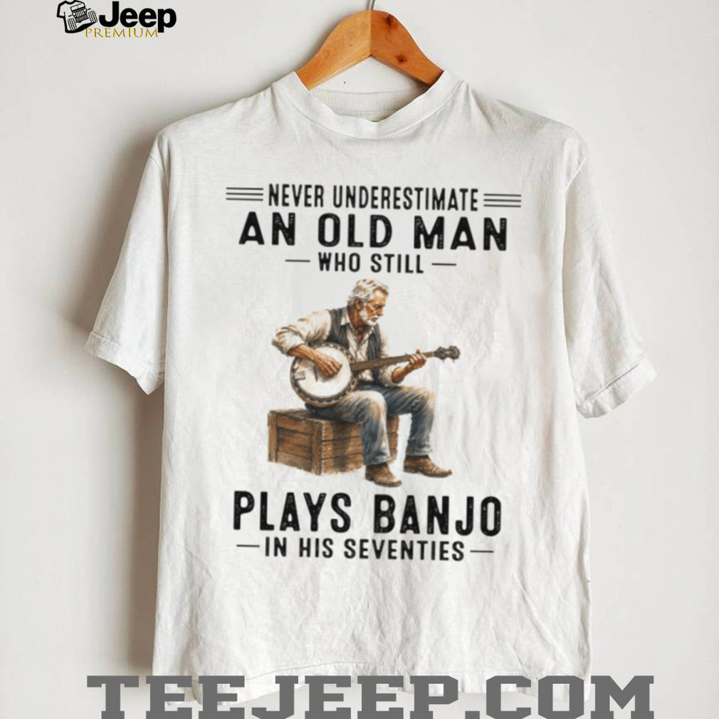 Acoustic Banjo Player Bluegrass Country Music Seventies Birthday Old Man Vintage Gift Shirt