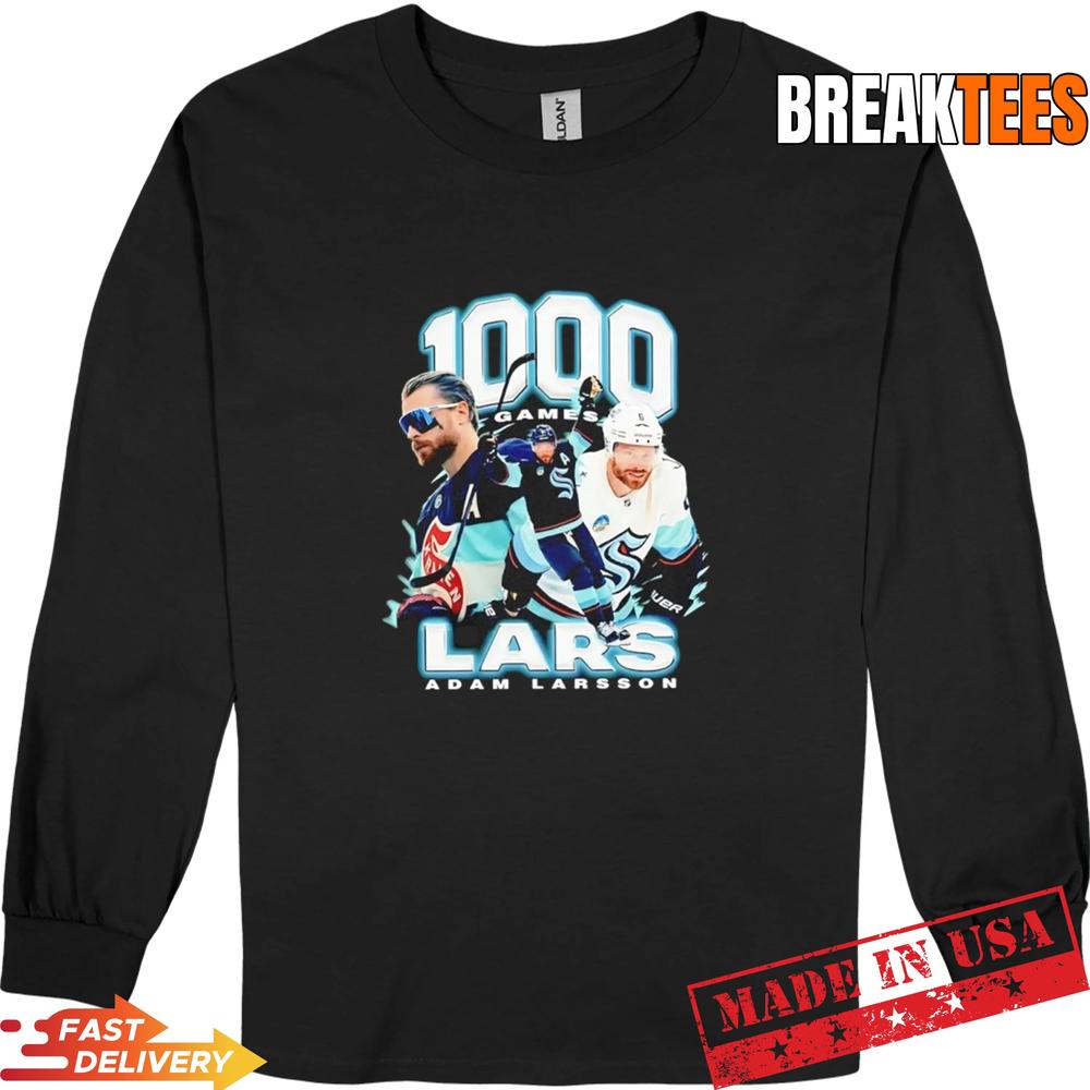 Adam Larsson Seattle Kraken 1000 Games NHL Signature Shirt