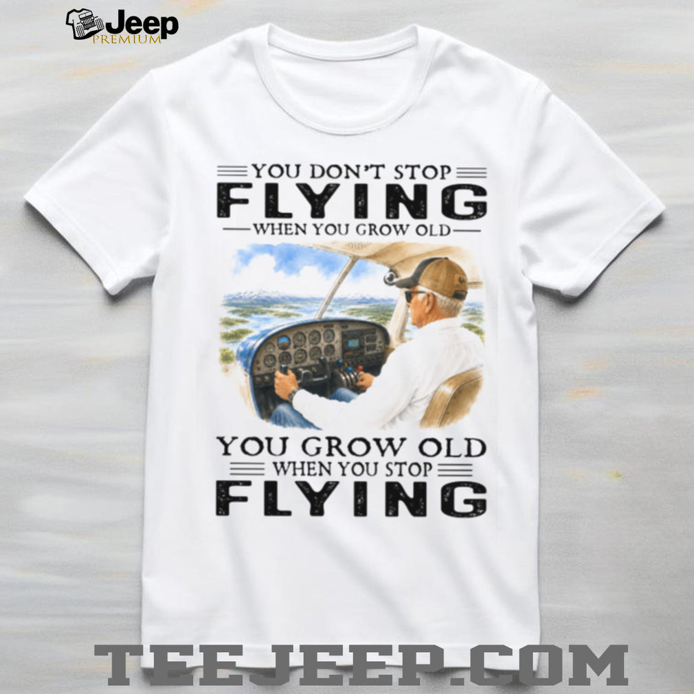 Airplane Pilot Cockpit Aviation Travel Retro Style Eldery Men Aviation Shirt