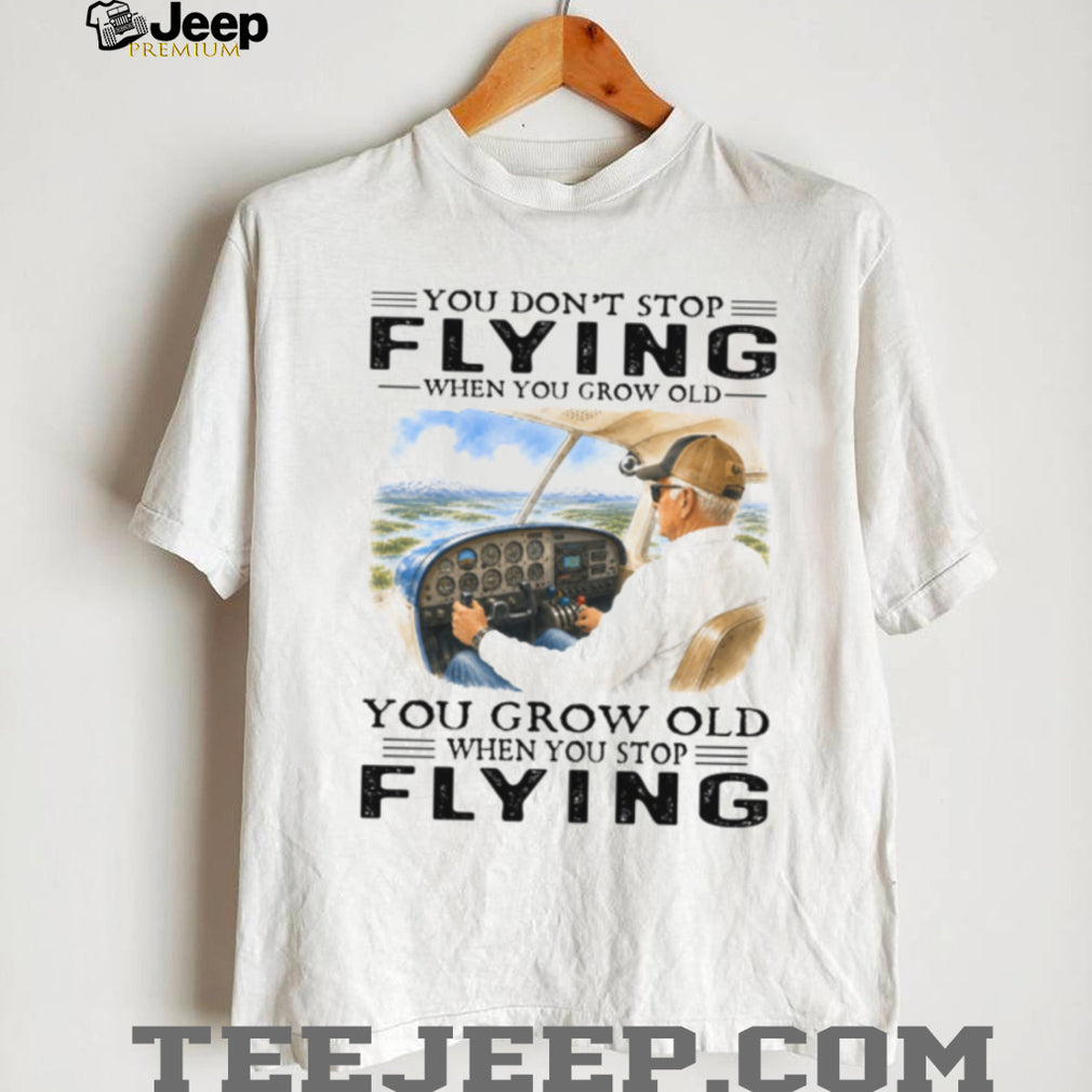 Airplane Pilot Cockpit Aviation Travel Retro Style Eldery Men Aviation Shirt
