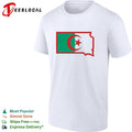 Algeria flag state map outline graphic shirt