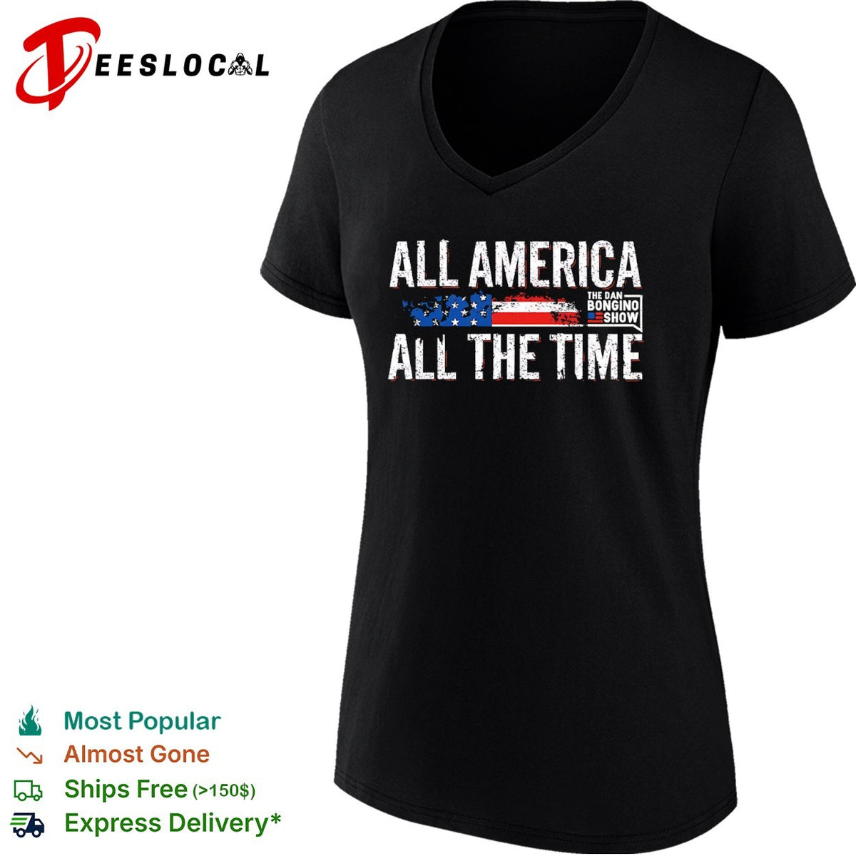 All America All the Time The Dan Bongino Show American Flag Patriotic shirt