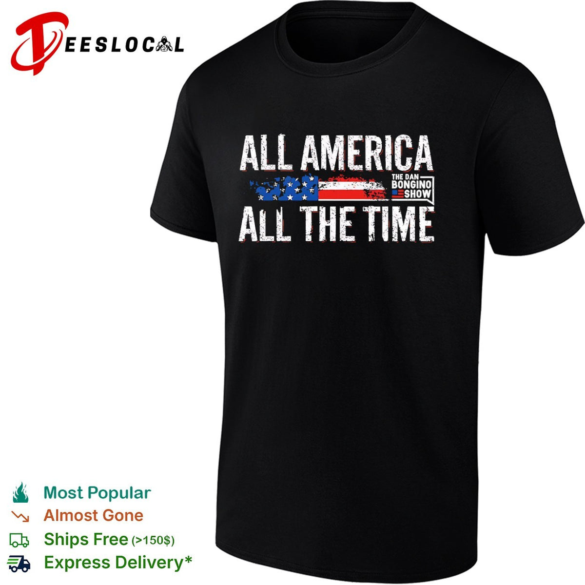 All America All the Time The Dan Bongino Show American Flag Patriotic shirt
