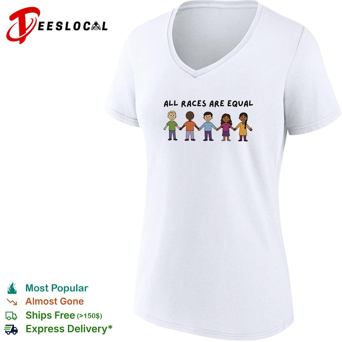 All races are equal cartoon shirt