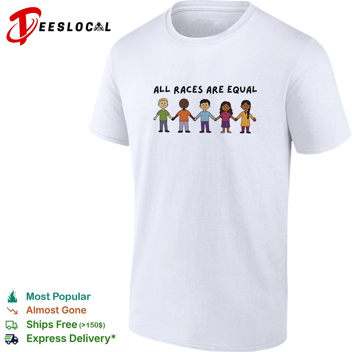 All races are equal cartoon shirt