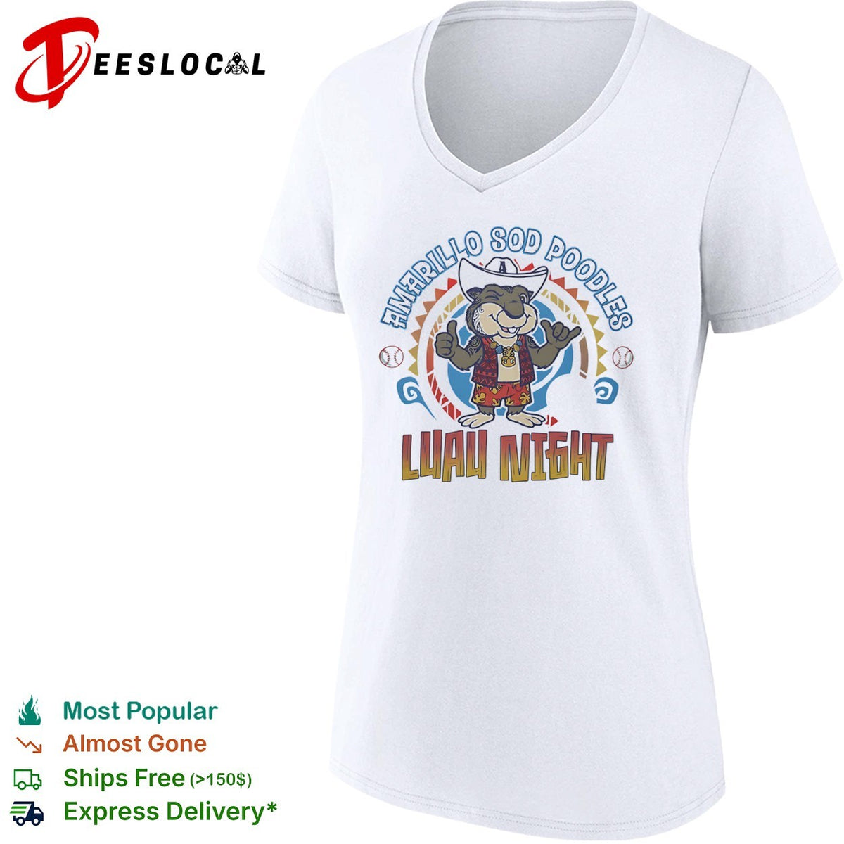 Amarillo Sod Poodles Luau Night Minor League Baseball Shirt