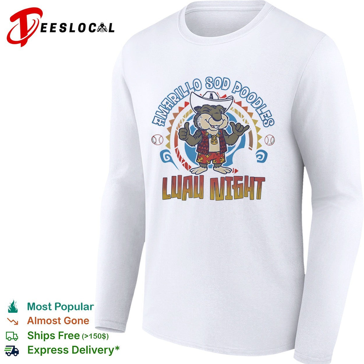Amarillo Sod Poodles Luau Night Minor League Baseball Shirt