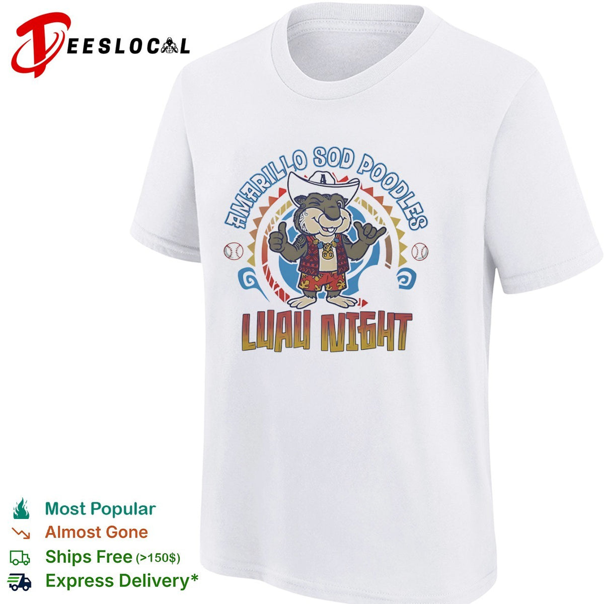 Amarillo Sod Poodles Luau Night Minor League Baseball Shirt