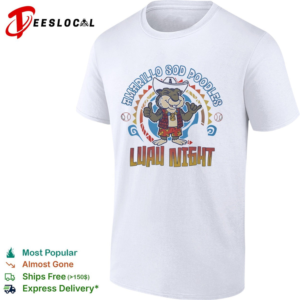 Amarillo Sod Poodles Luau Night Minor League Baseball Shirt