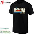 America 1976 250 years patriotic flag stripes and star shirt