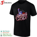 America 250 Statue of Liberty Torch Stars Stripes Red White and Blue Patriot shirt
