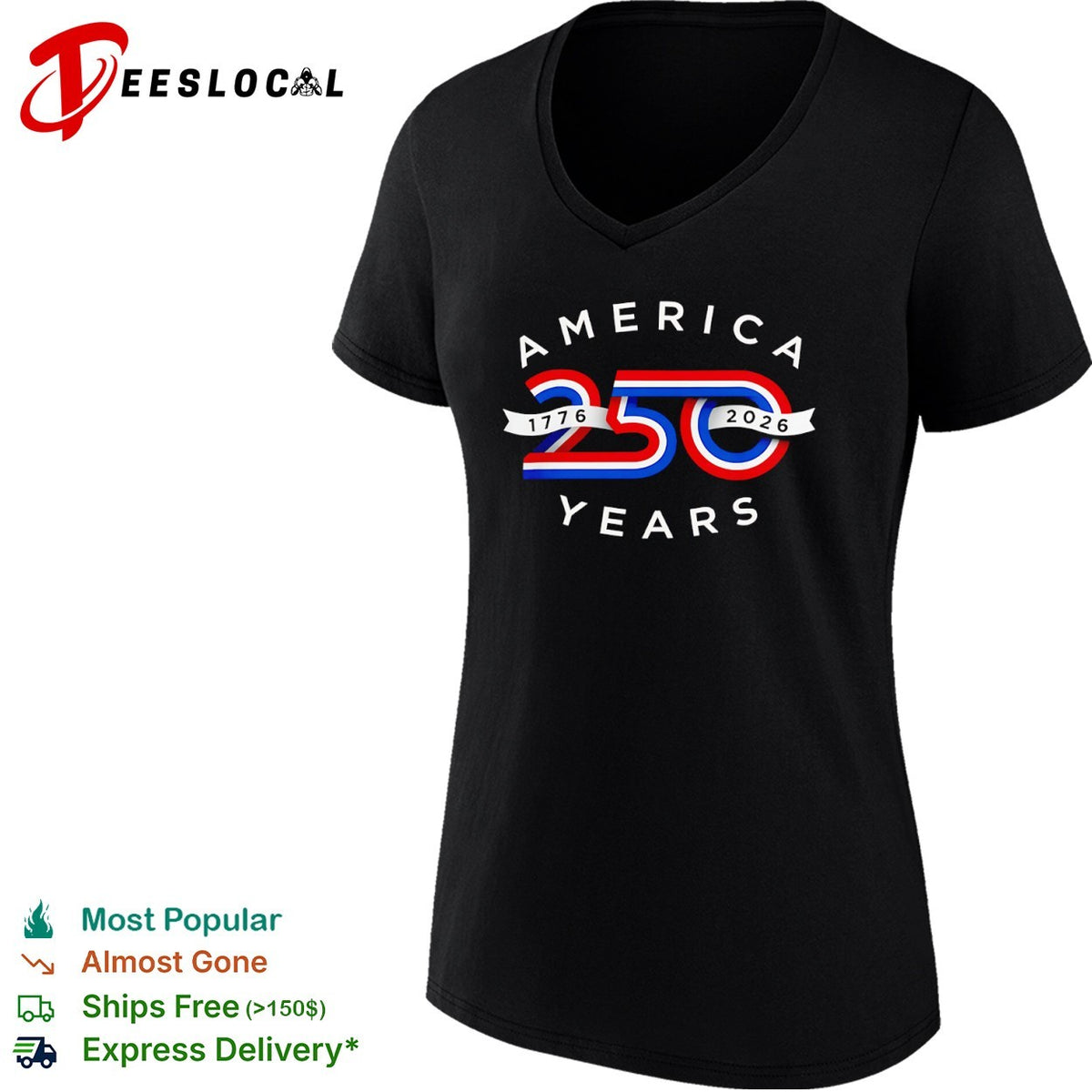 America 250 Years 1776 2026 Patriotic Red White and Blue Anniversary Concept shirt