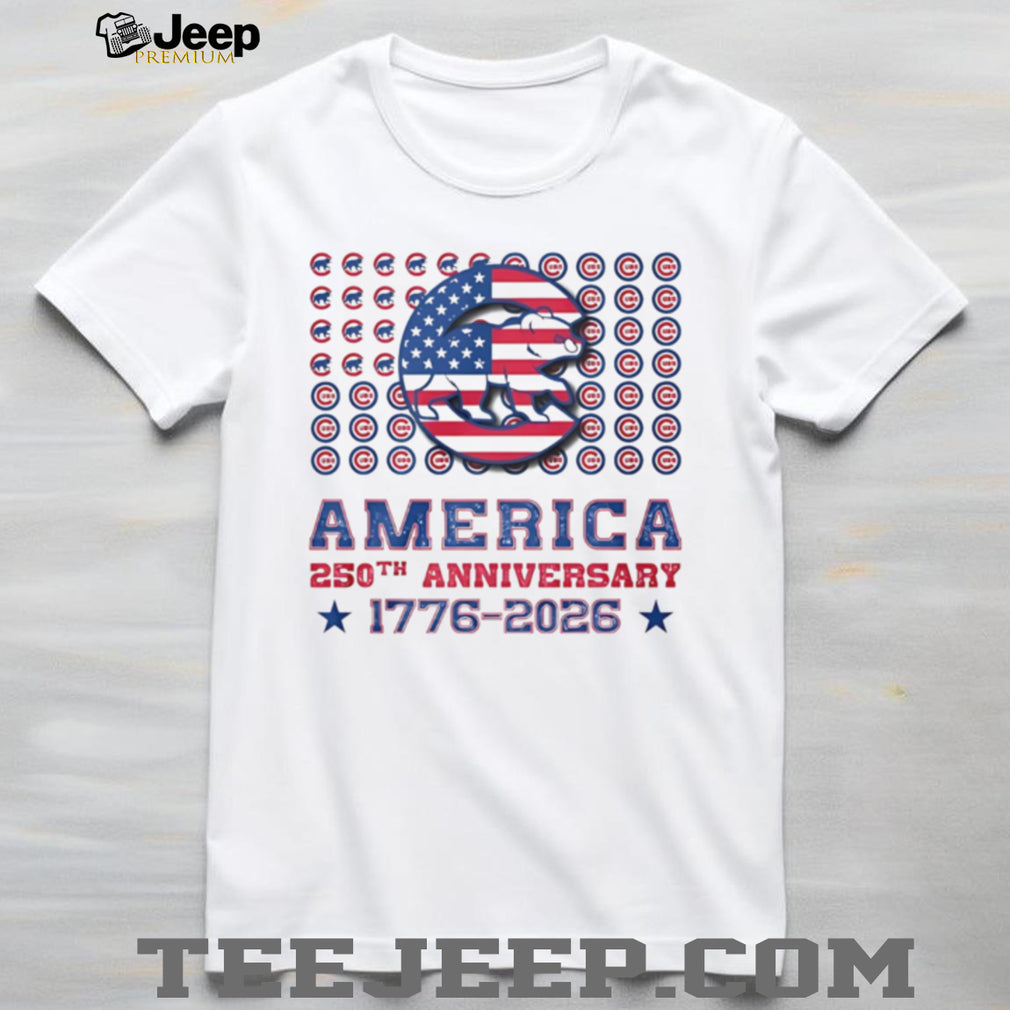America 250th Anniversary 1776 2026 Cubs Bear USA Flag T Shirt