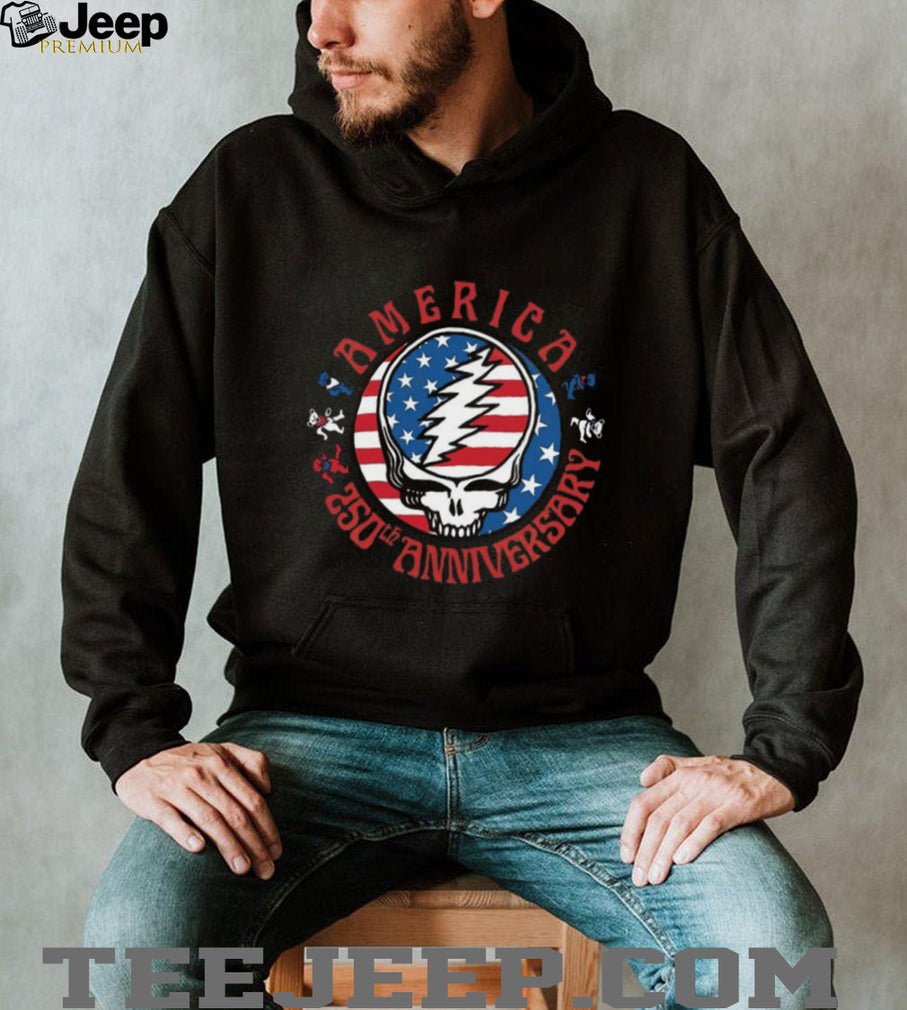 America 250th Anniversary Grateful Dead Steal Your Face Skull T Shirt