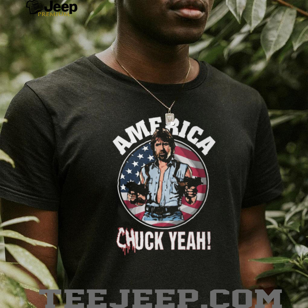America Chuck Yeah Chuck Norris Patriotic USA Flag Graphic T Shirt
