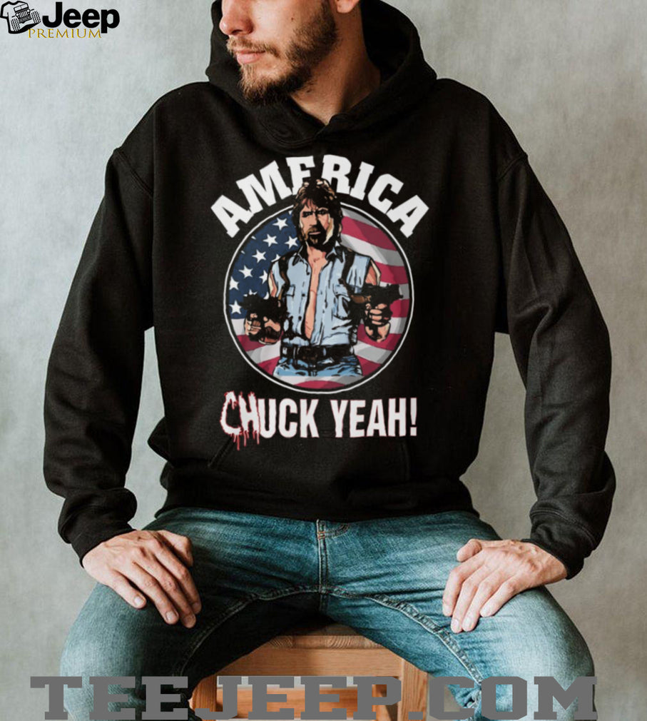 America Chuck Yeah Chuck Norris Patriotic USA Flag Graphic T Shirt