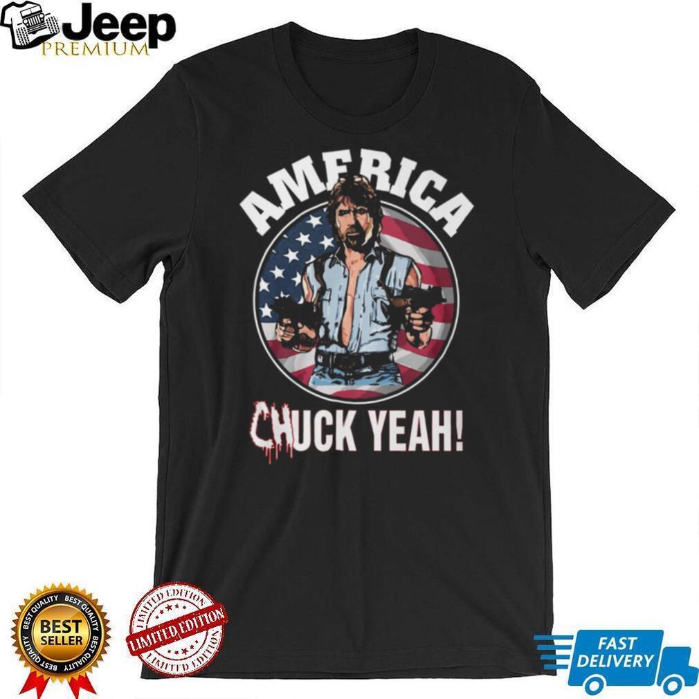 America Chuck Yeah Chuck Norris Patriotic USA Flag Graphic T Shirt