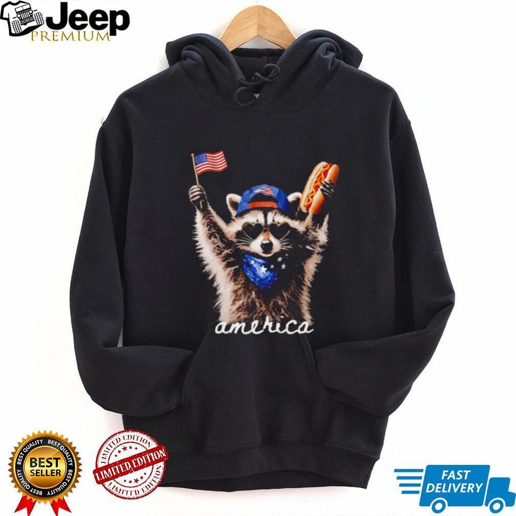 America Raccoon Hot Dog 4th Of July Shirt