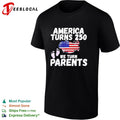 America turns 250 we turn parents USA flag baby footprint announcement shirt