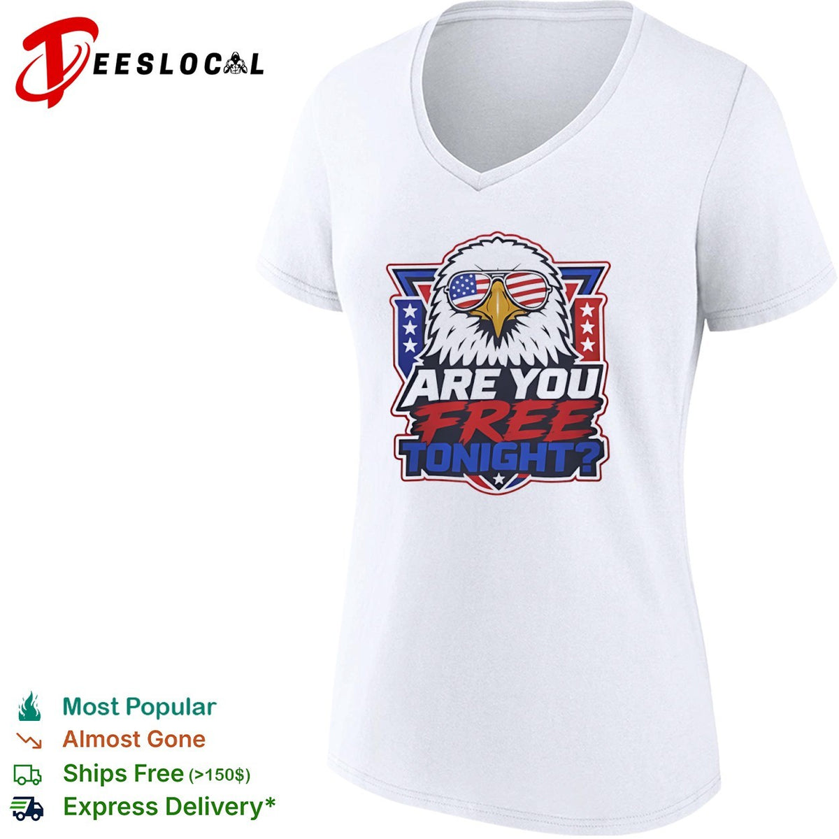 American Eagle Patriotic Flag Sunglasses Are You Free Tonight shirt