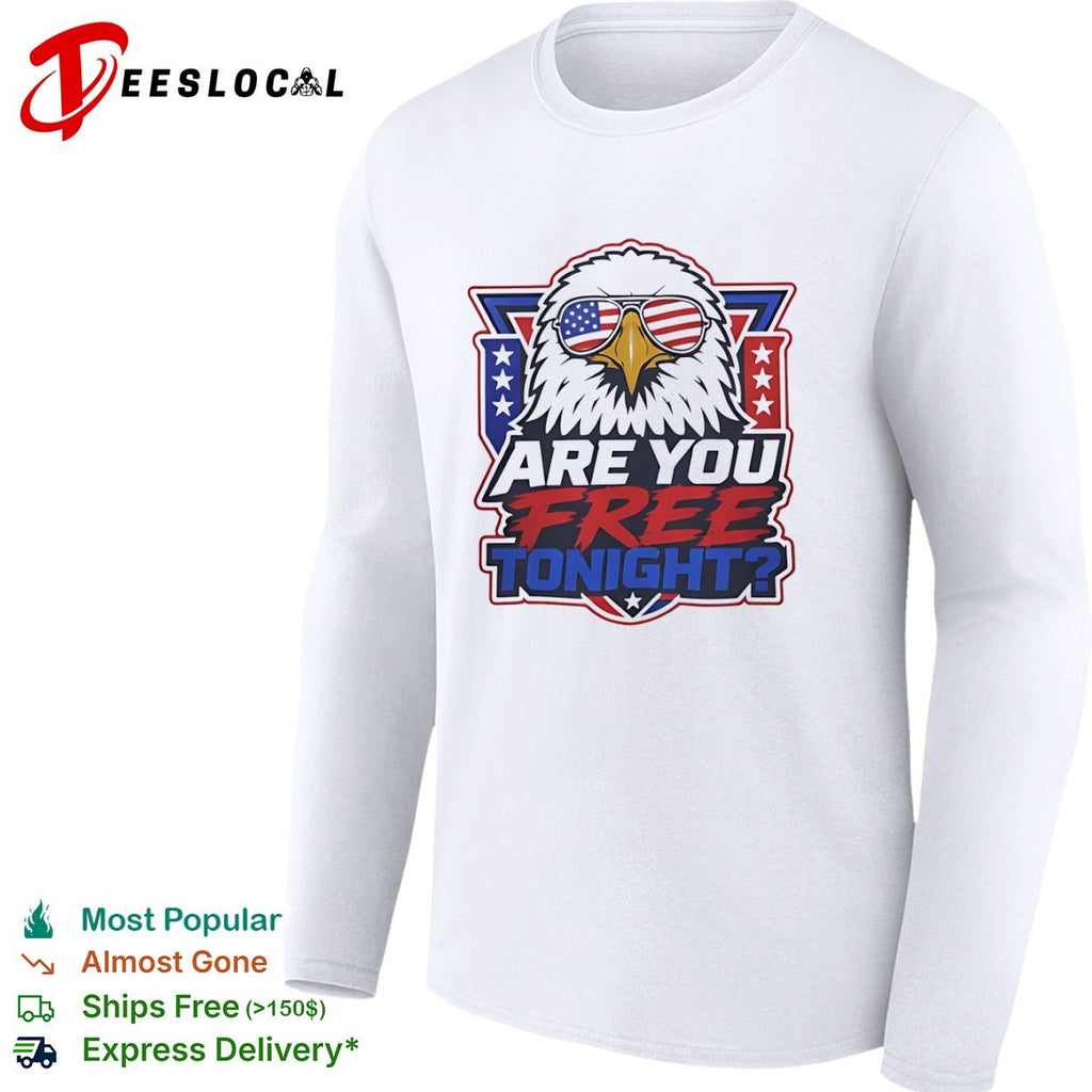 American Eagle Patriotic Flag Sunglasses Are You Free Tonight shirt