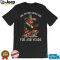 American Patriotic Cross Eagle God 250 Years Freedom T Shirt