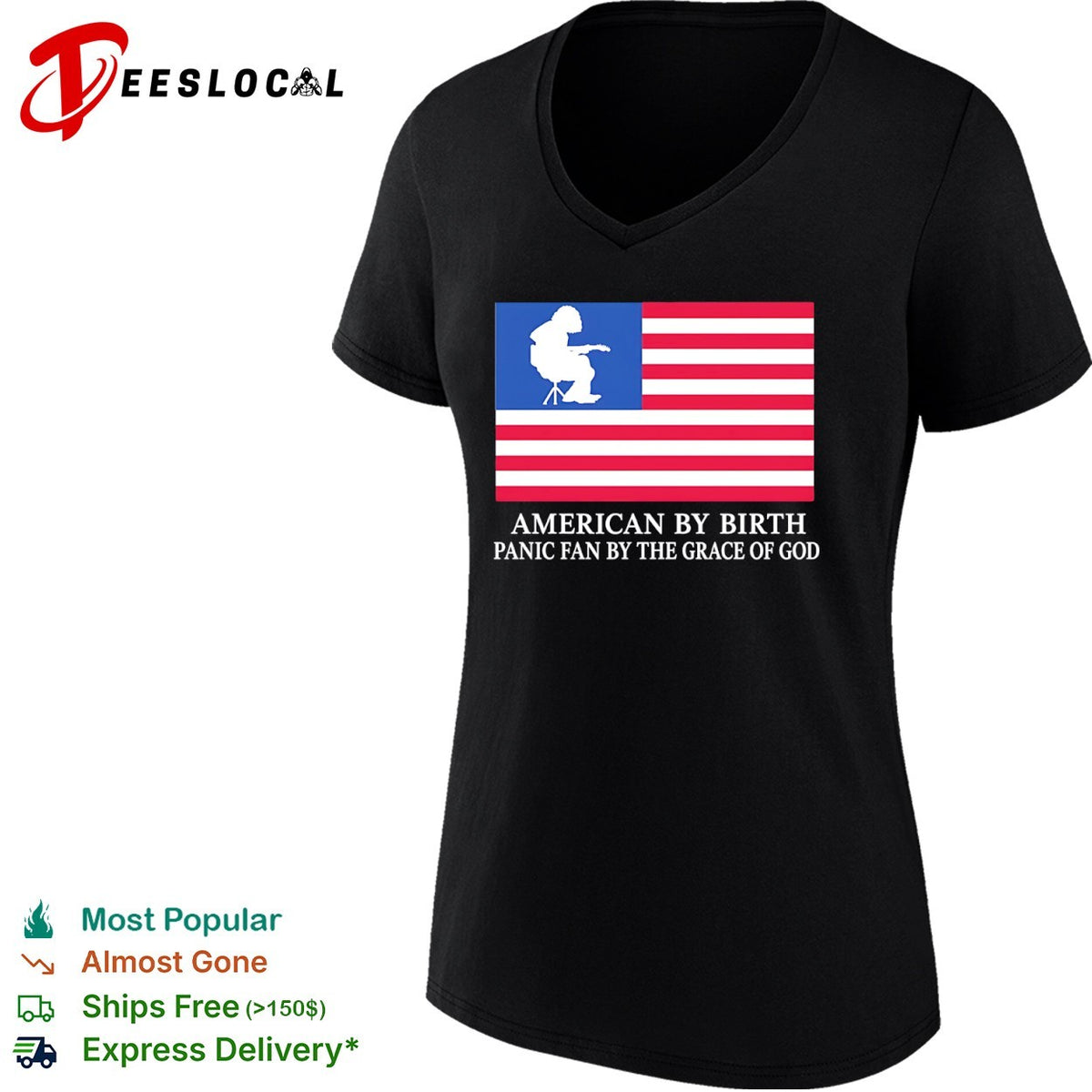 American by Birth Panic Fan by the Grace of God shirt