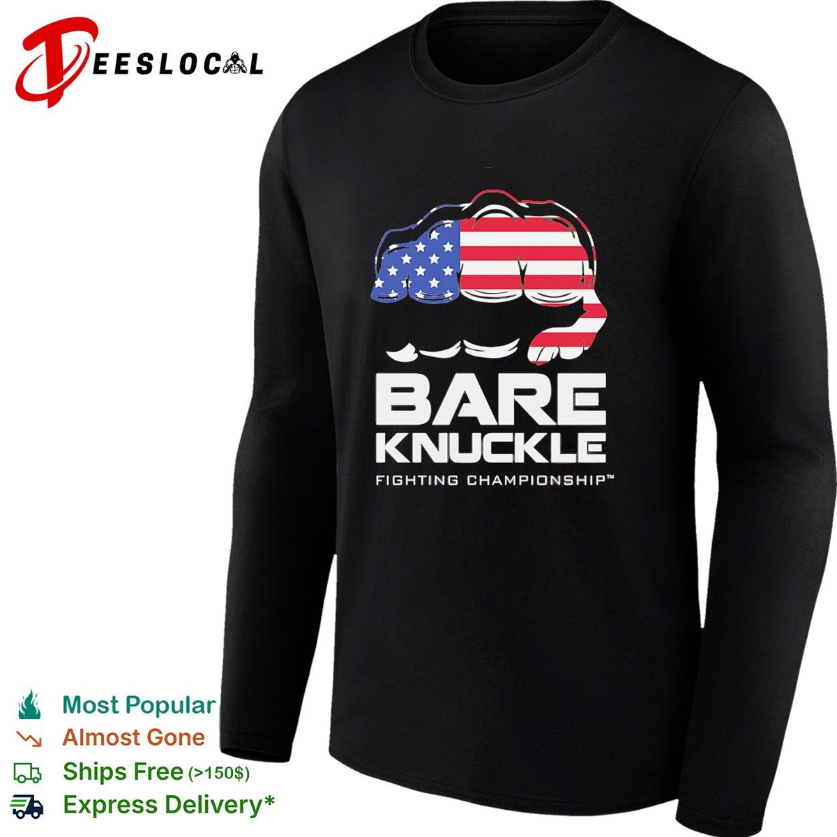 American flag fist bare knuckle fighting championship shirt
