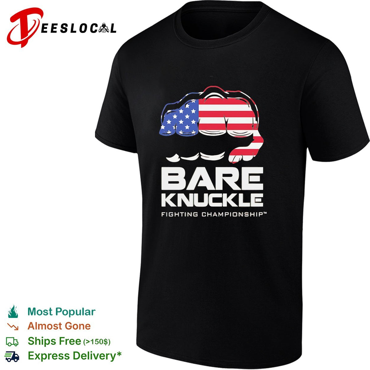 American flag fist bare knuckle fighting championship shirt