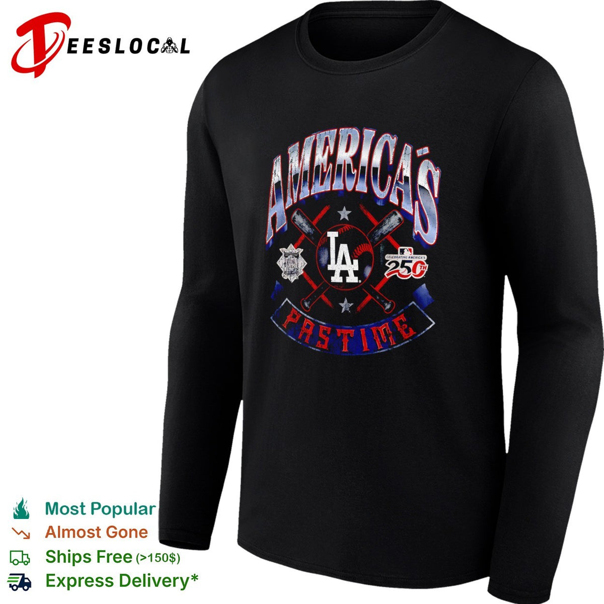 America’s Pastime Los Angeles Dodgers MLB Celebrating America’s 250th Anniversary shirt
