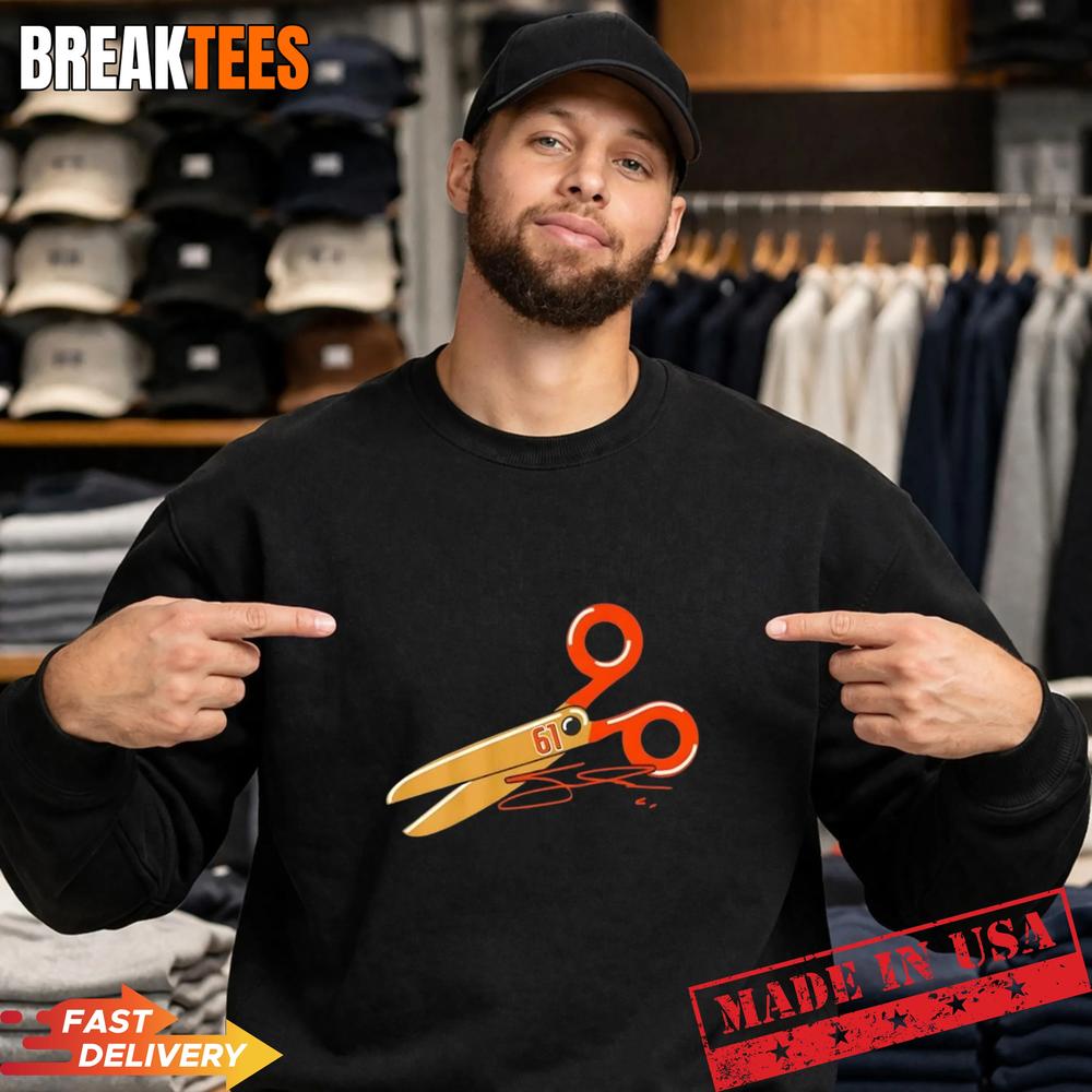 Anaheim Ducks Hockey Cutter Gauthier Scissors Signature T-Shirt