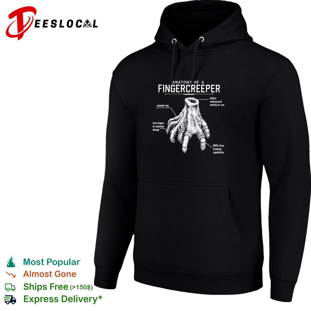 Anatomy of a fingercreeper monster hand labeled diagram fantasy shirt
