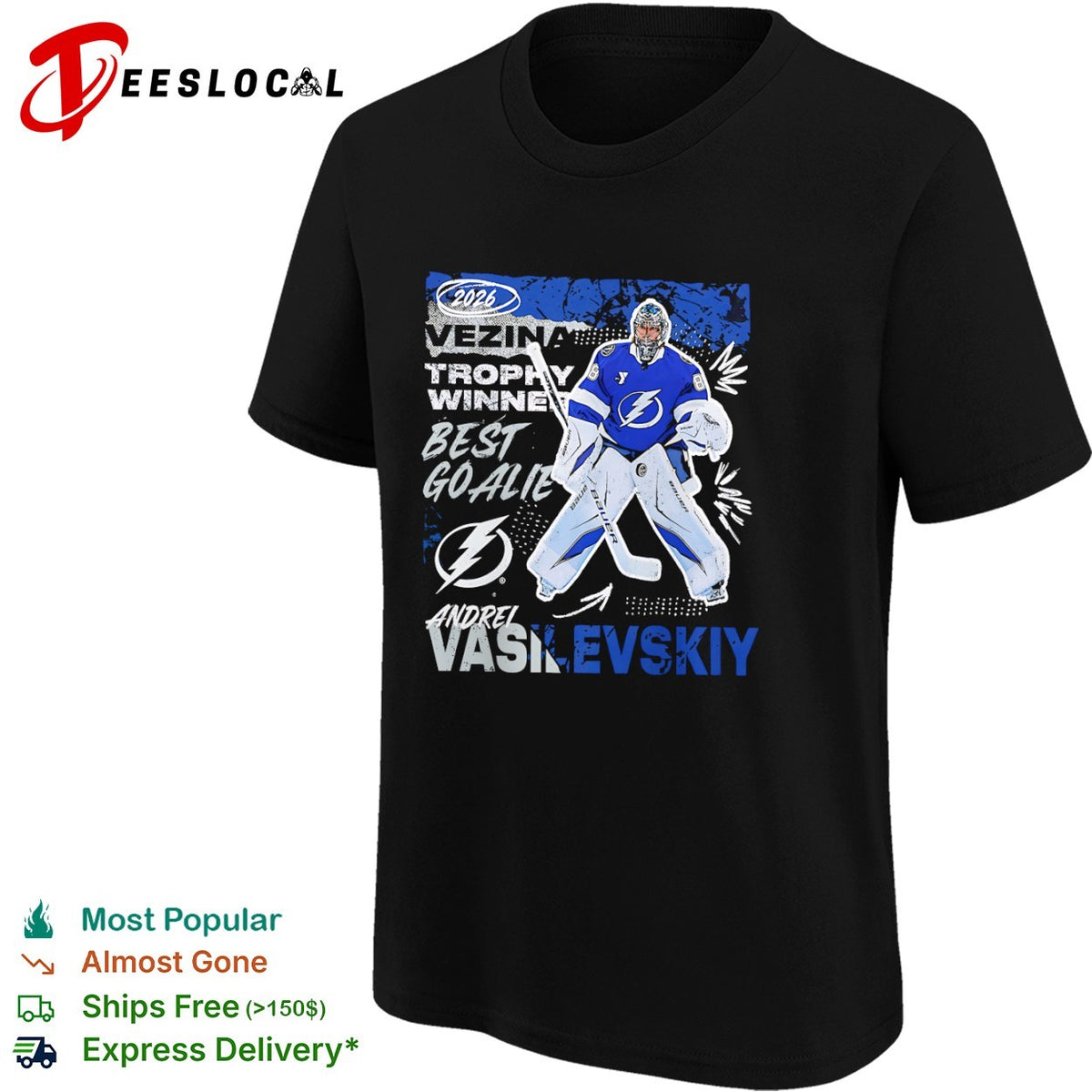 Andrei Vasilevskiy Tampa Bay Lightning 2026 Vezina Trophy Winner Best Goalie shirt