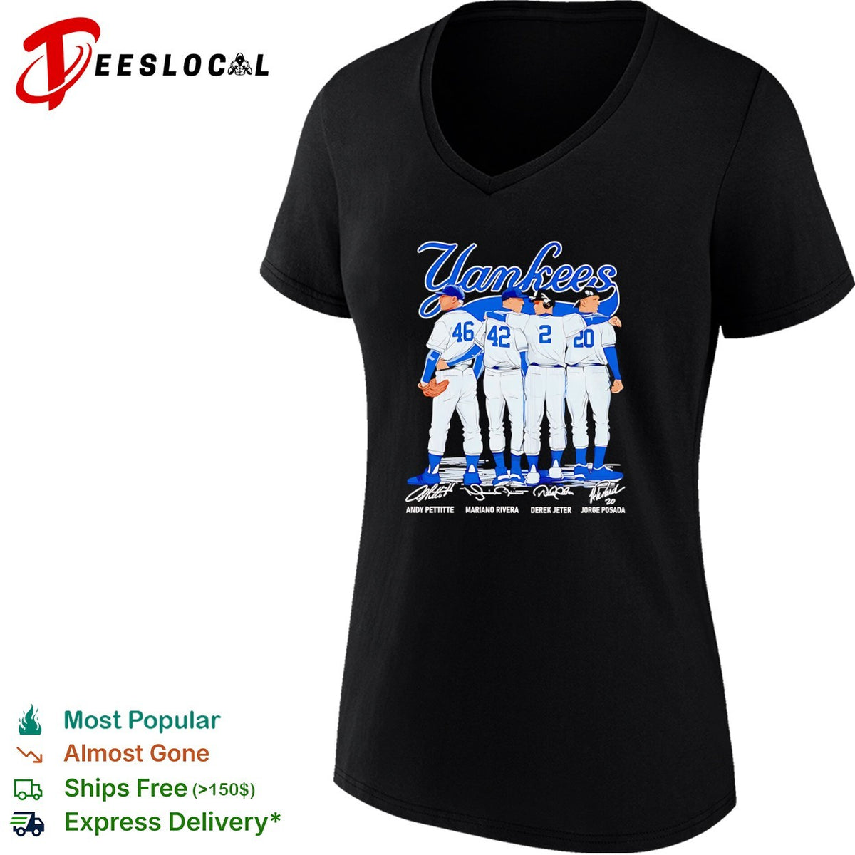 Andy Pettitte Mariano Rivera Derek Jeter Jorge Posada New York Yankees signature shirt