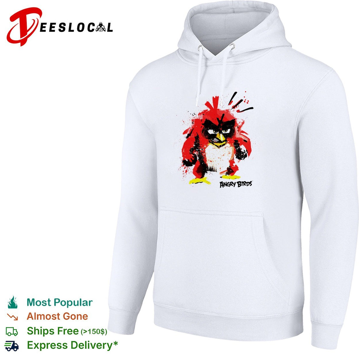 Angry Birds red bird painted splatter style vintage shirt