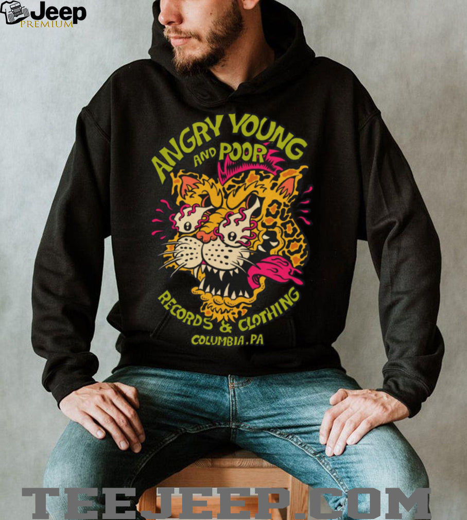 Angry Young and Poor Leopard Punk Record Shop T Shirt (1)