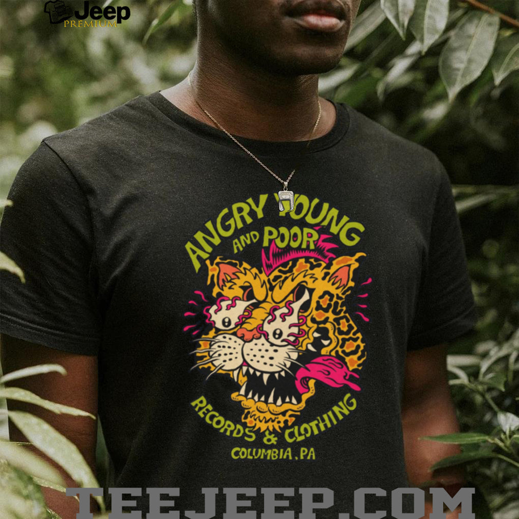 Angry Young and Poor Leopard Punk Record Shop T Shirt (1)