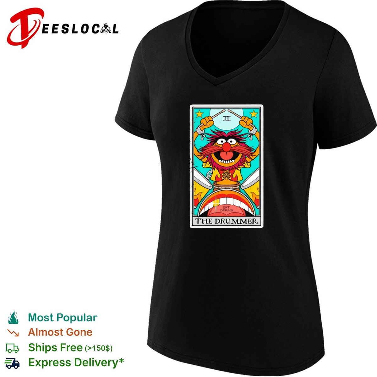 Animal The Muppets The Drummer Eat Drums tarot card shirt