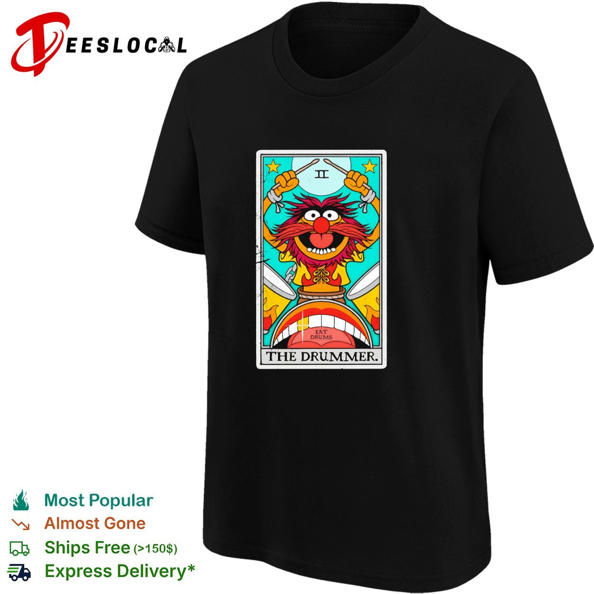 Animal The Muppets The Drummer Eat Drums tarot card shirt