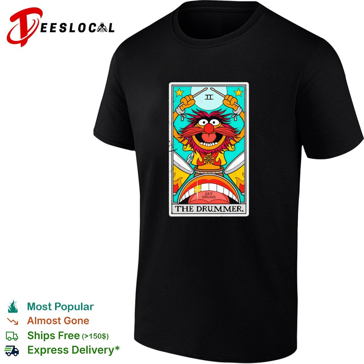 Animal The Muppets The Drummer Eat Drums tarot card shirt