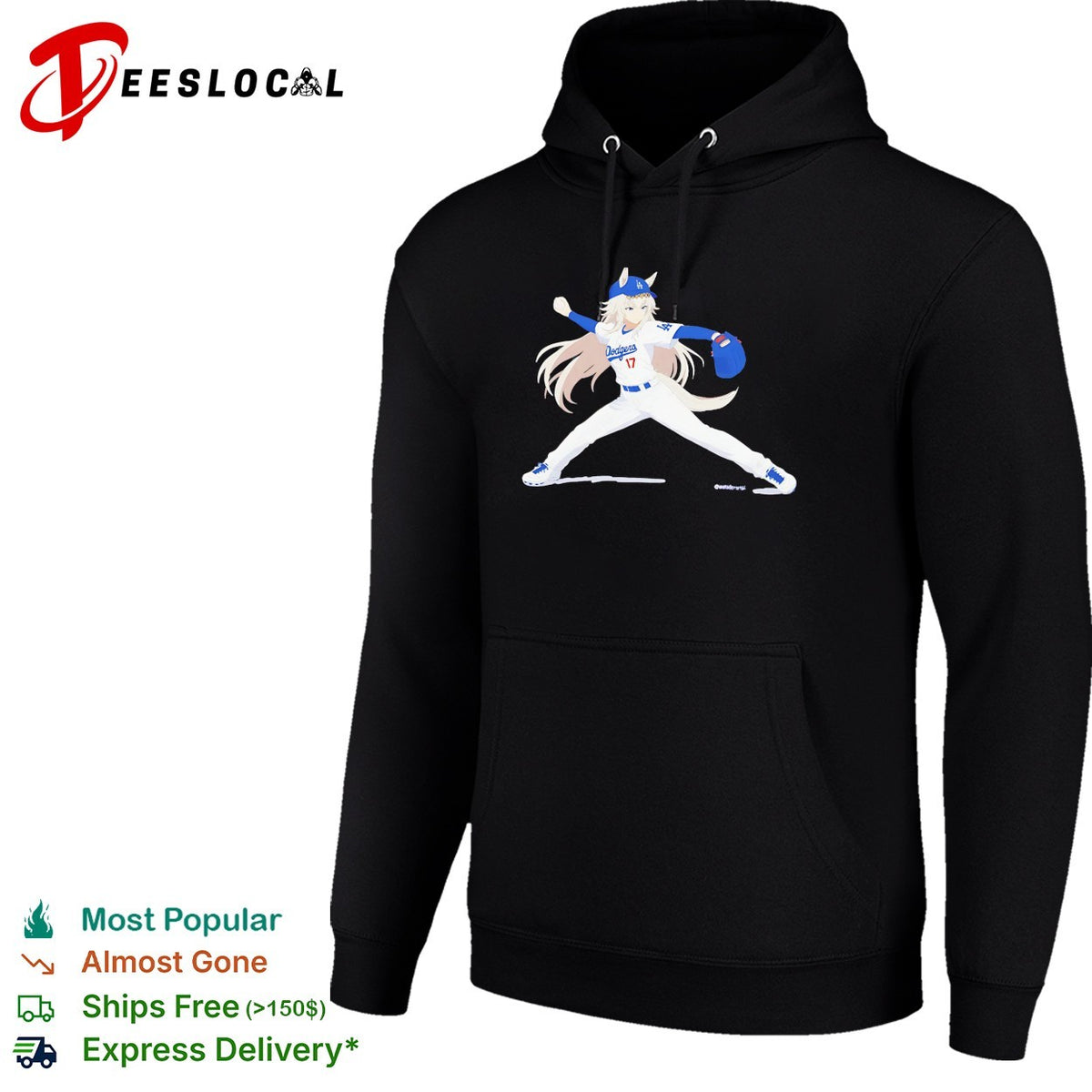 Anime style baseball pitcher number 17 action illustration shirt