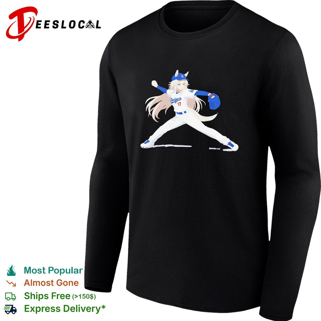 Anime style baseball pitcher number 17 action illustration shirt