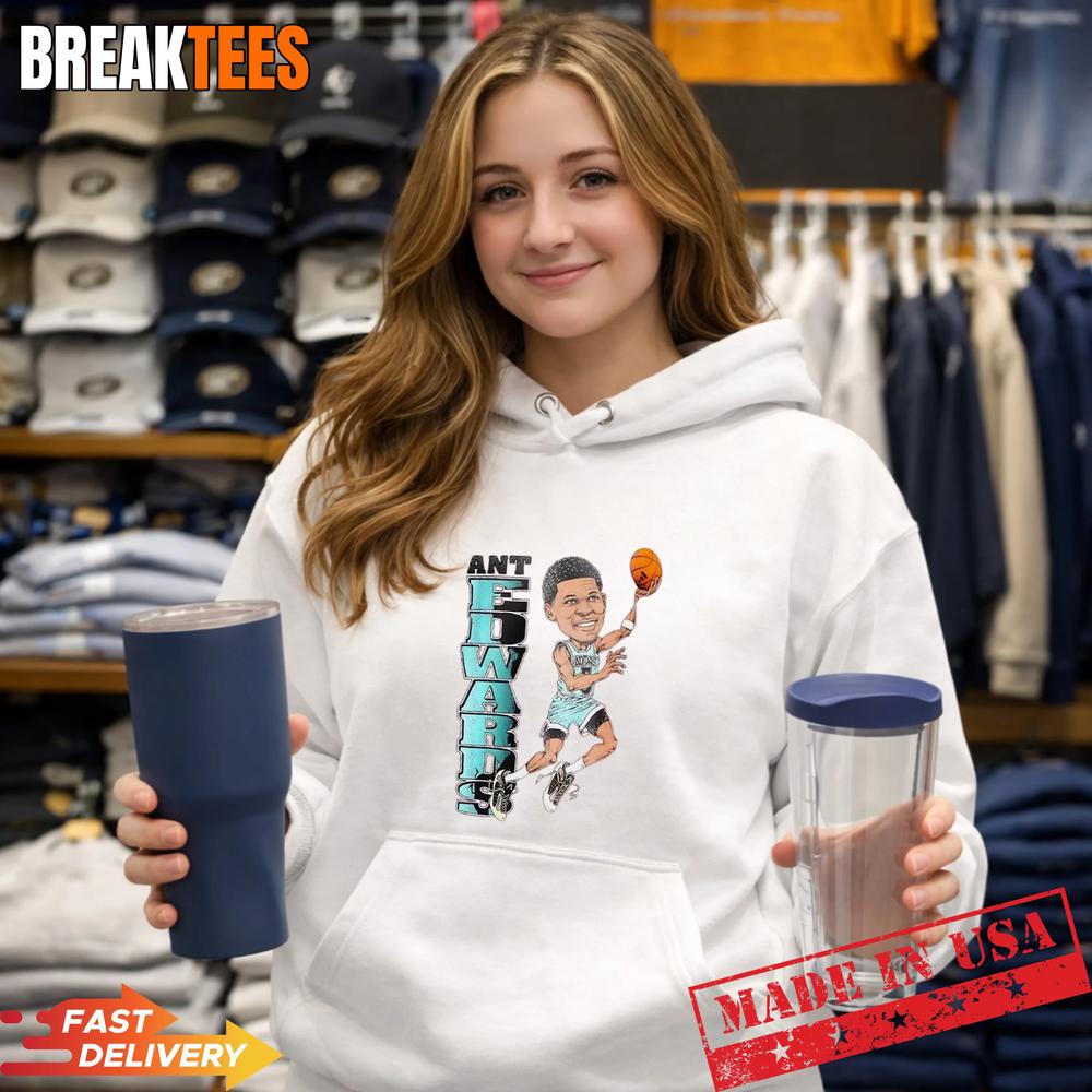 Anthony Edwards Cartoon Dunk Basketball T-Shirt