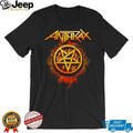 Anthrax Flaming Pentagram Logo Heavy Metal Graphic T Shirt