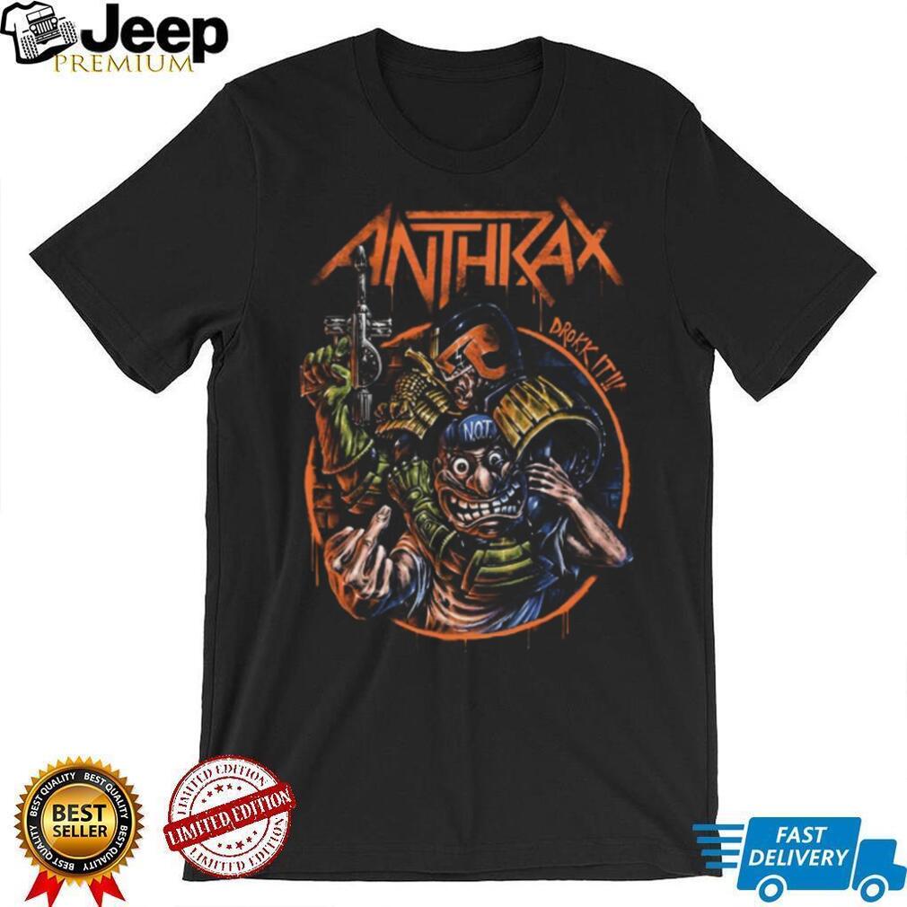 Anthrax Judge Dredd Drokk It Not Man Crossover Black T Shirt