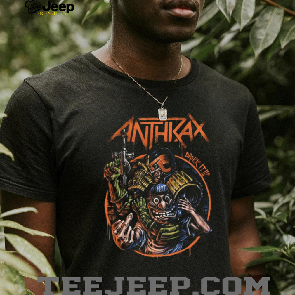 Anthrax Judge Dredd Drokk It Not Man Crossover Black T Shirt
