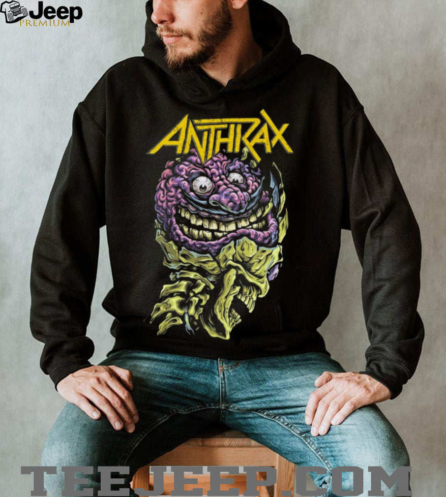 Anthrax Not Man Brain Skull Graphic Heavy Metal T Shirt