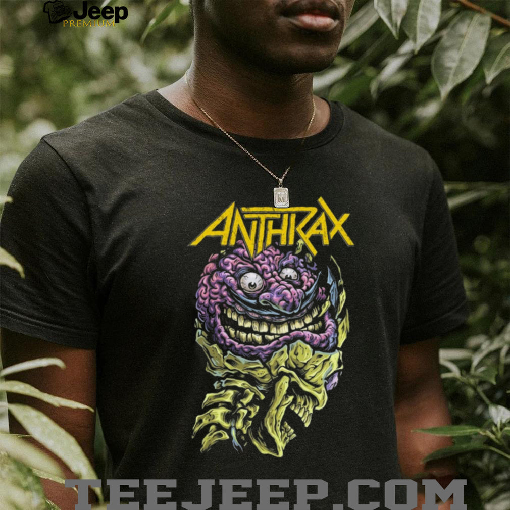 Anthrax Not Man Brain Skull Graphic Heavy Metal T Shirt