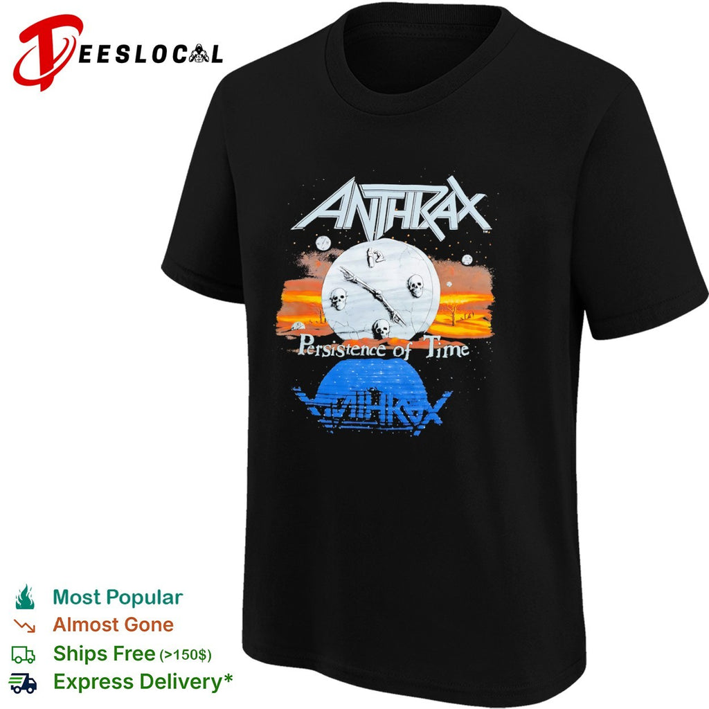 Anthrax persistence of time skull clock shirt